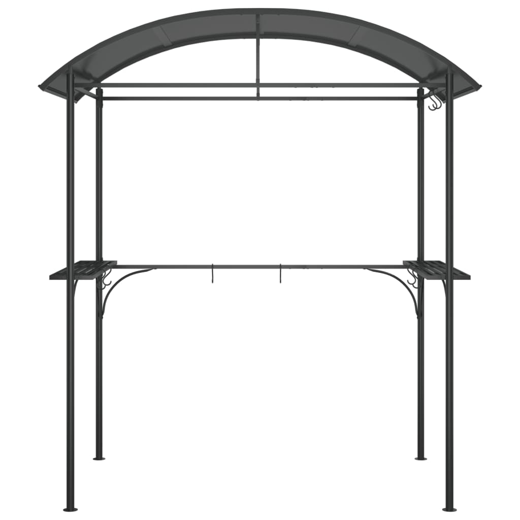 BBQ altán s bočními policemi antracitový 220x115x230 cm ocel