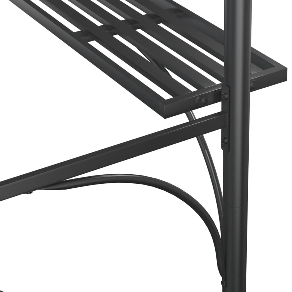 BBQ altán s bočními policemi antracitový 220x115x230 cm ocel