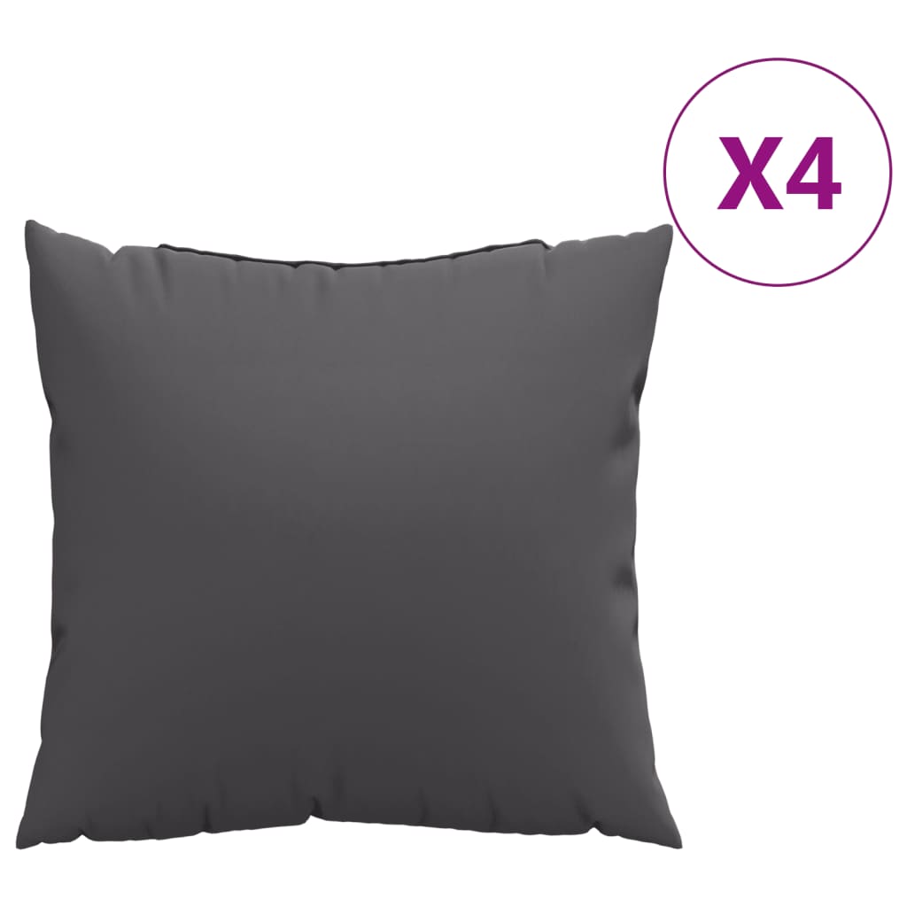 Polštáře na pohovku 4 ks antracitové 40 x 40 cm textil