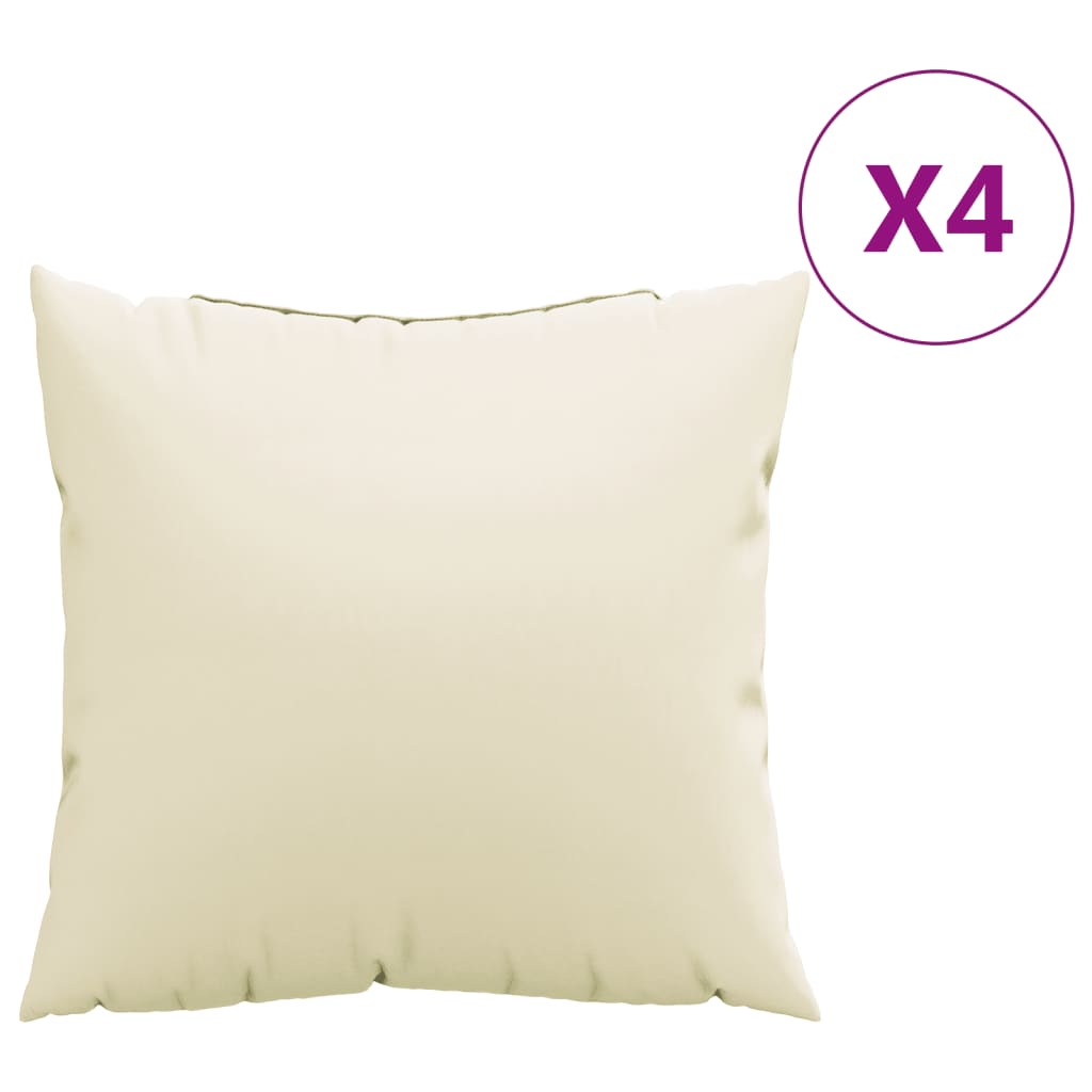 Polštáře na pohovku 4 ks krémové 40 x 40 cm textil