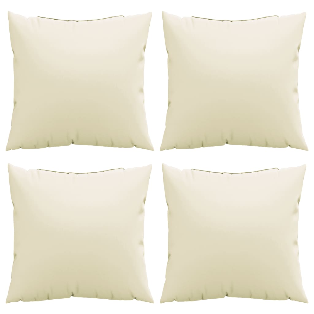Polštáře na pohovku 4 ks krémové 40 x 40 cm textil