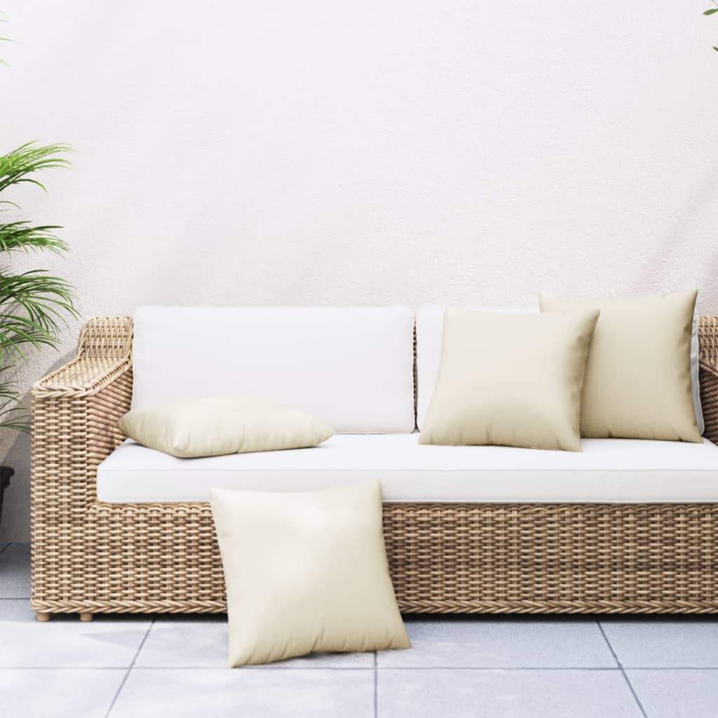 Polštáře na pohovku 4 ks krémové 40 x 40 cm textil