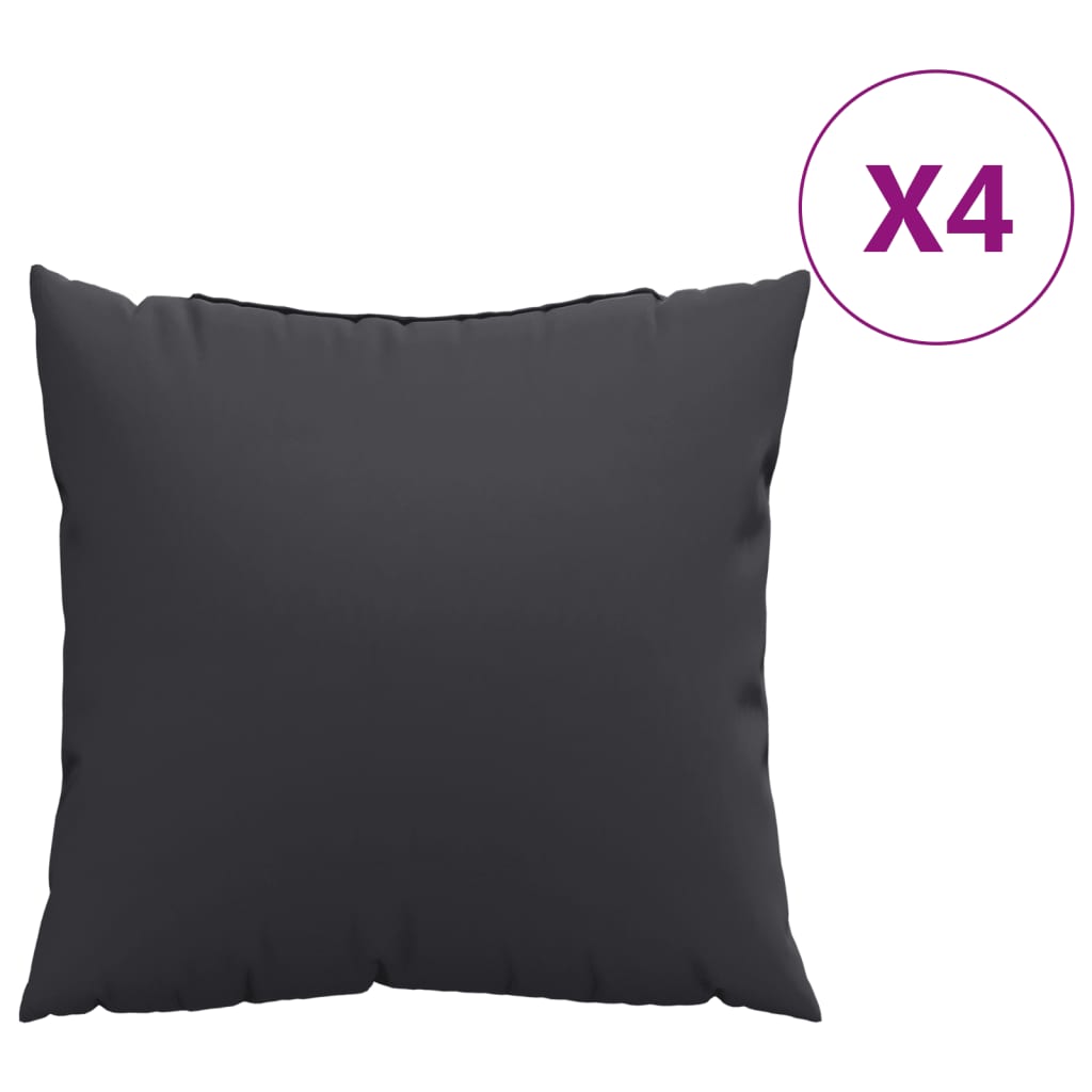 Polštáře na pohovku 4 ks černé 40 x 40 cm textil
