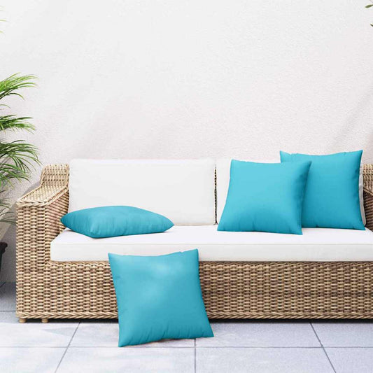 Hází polštáře 4 pcs Tyrkysová 40 x 40 cm textil