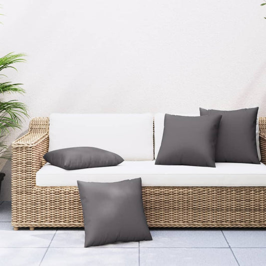 Polštáře na pohovku 4 ks antracitové 50 x 50 cm textil