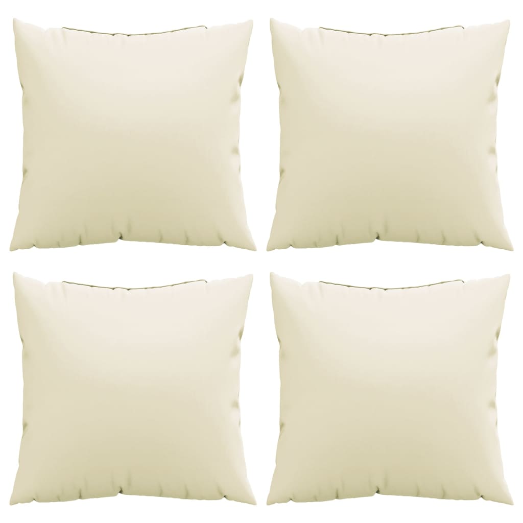 Polštáře na pohovku 4 ks krémové 50 x 50 cm textil