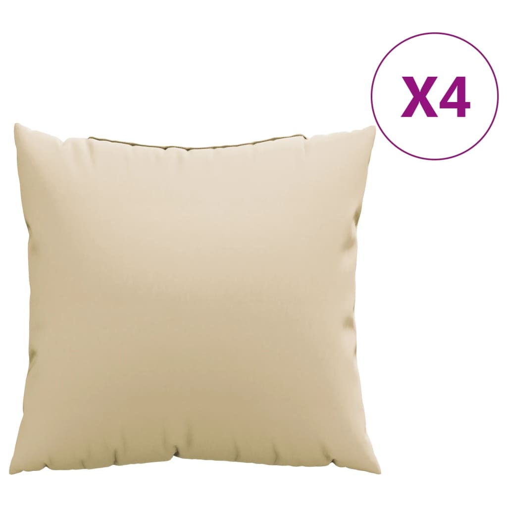 Polštáře na pohovku 4 ks béžové 50 x 50 cm textil