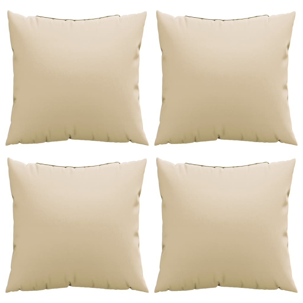 Polštáře na pohovku 4 ks béžové 50 x 50 cm textil