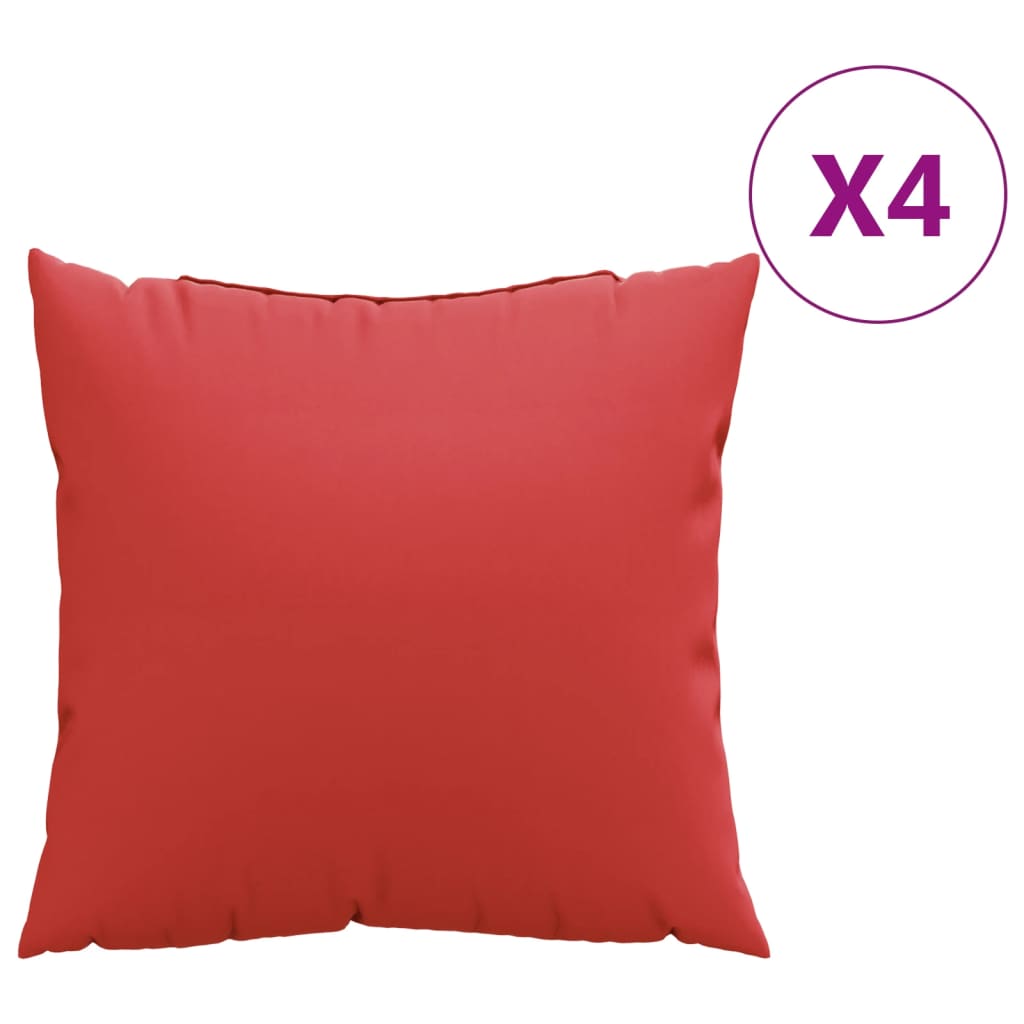 Polštáře na pohovku 4 ks červené 50 x 50 cm textil