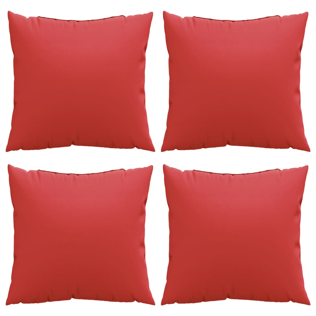 Polštáře na pohovku 4 ks červené 50 x 50 cm textil