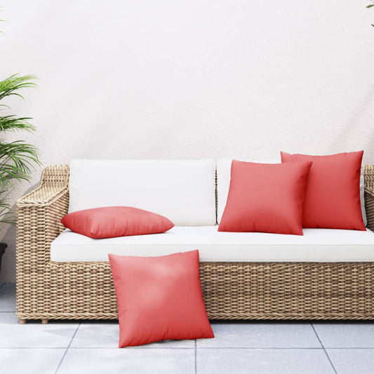Polštáře na pohovku 4 ks červené 50 x 50 cm textil