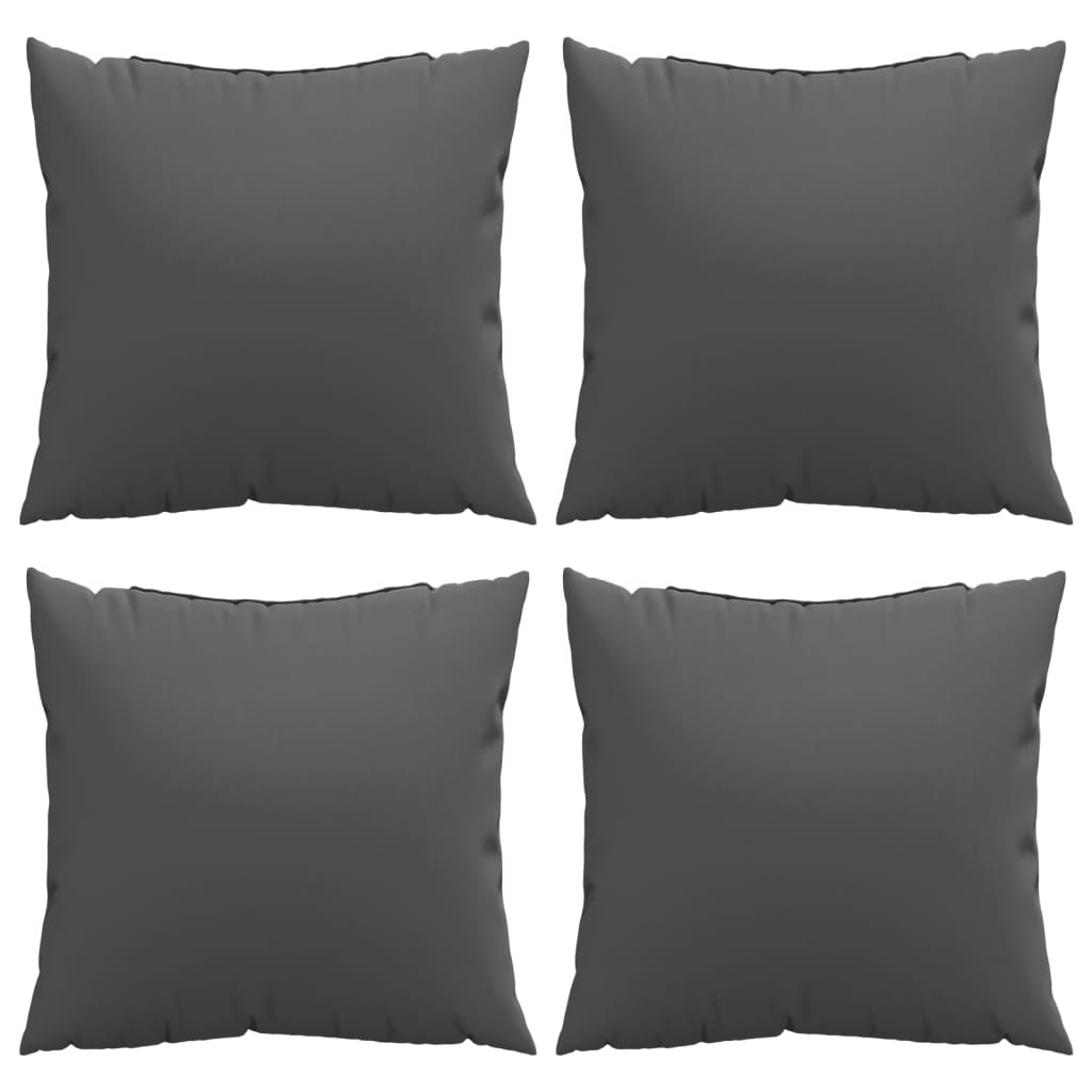Polštáře na pohovku 4 ks antracitové 60 x 60 cm textil