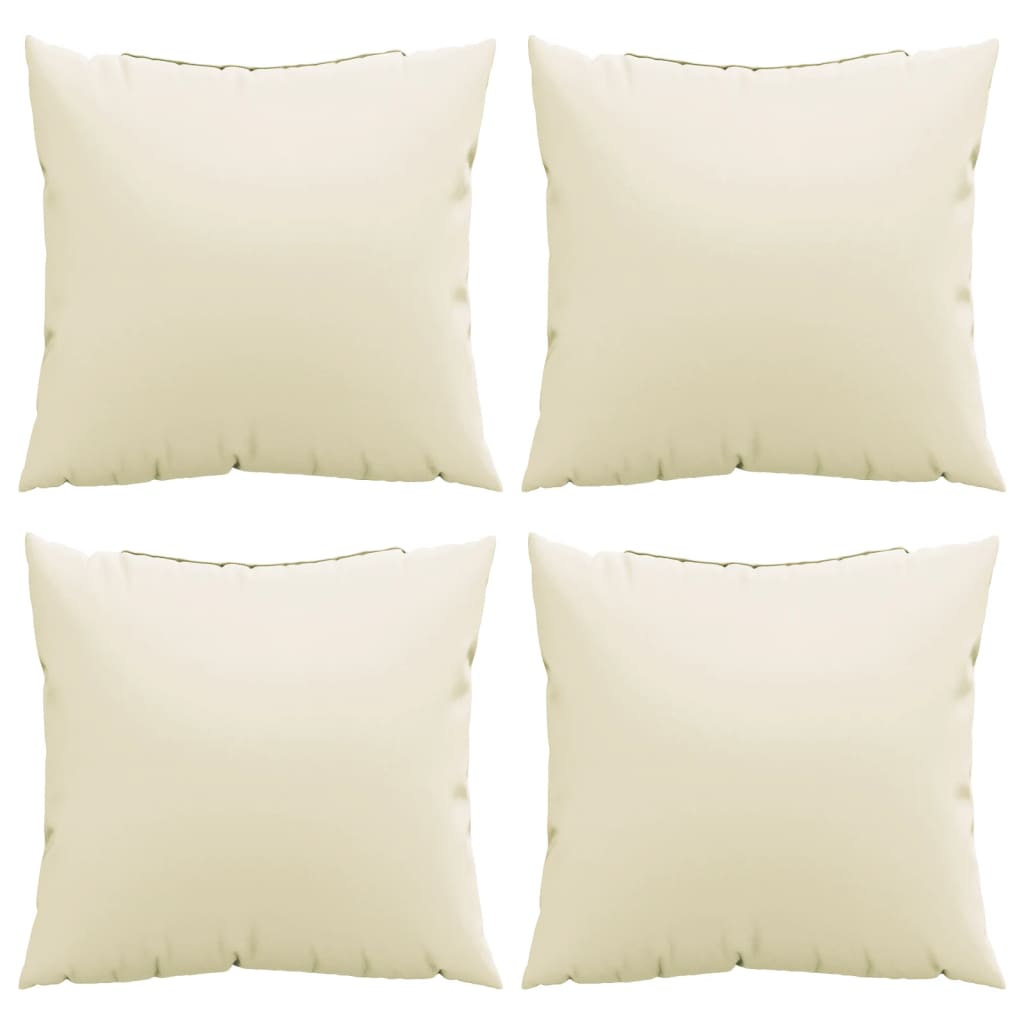 Polštáře na pohovku 4 ks krémové 60 x 60 cm textil