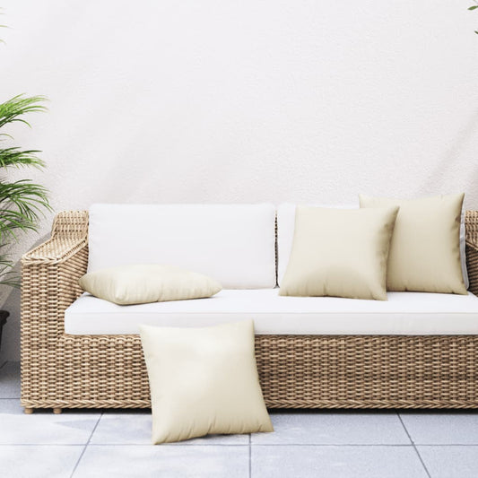 Polštáře na pohovku 4 ks krémové 60 x 60 cm textil