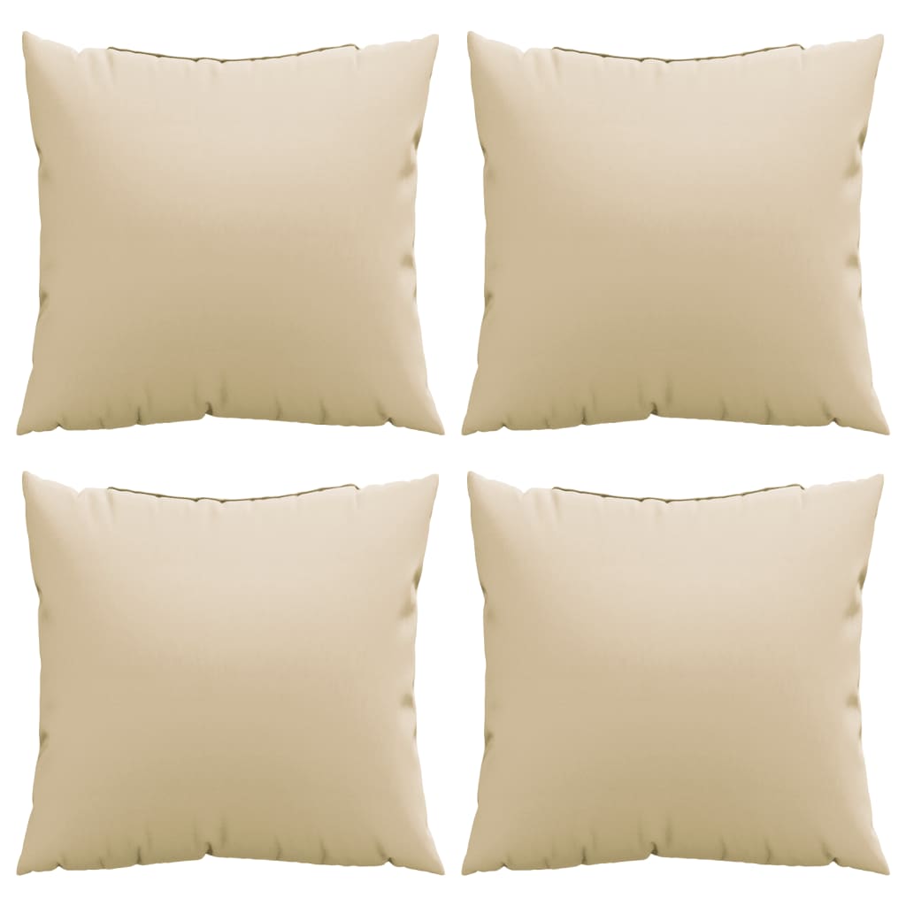 Polštáře na pohovku 4 ks béžové 60 x 60 cm textil