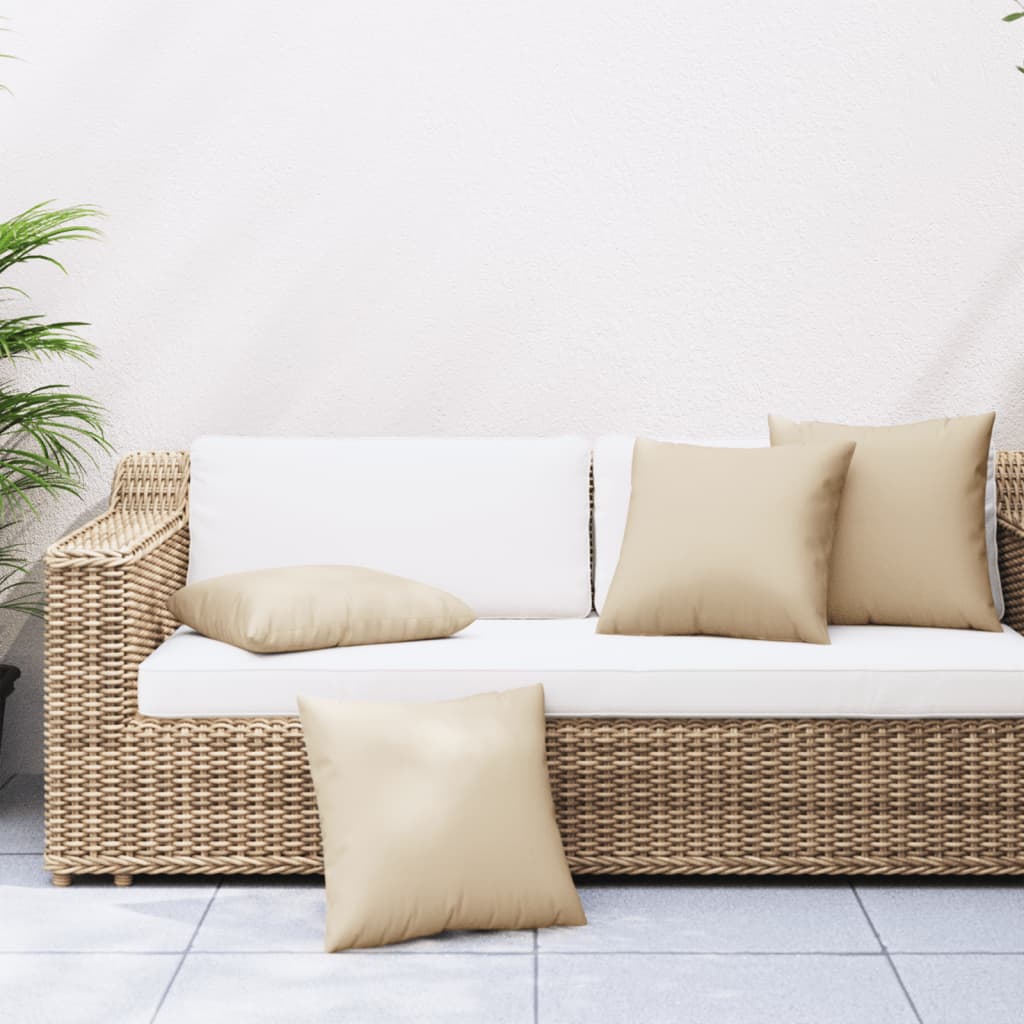 Polštáře na pohovku 4 ks béžové 60 x 60 cm textil