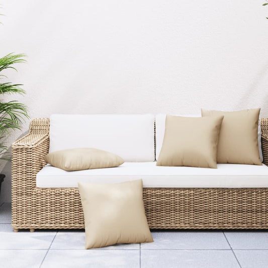 Polštáře na pohovku 4 ks béžové 60 x 60 cm textil