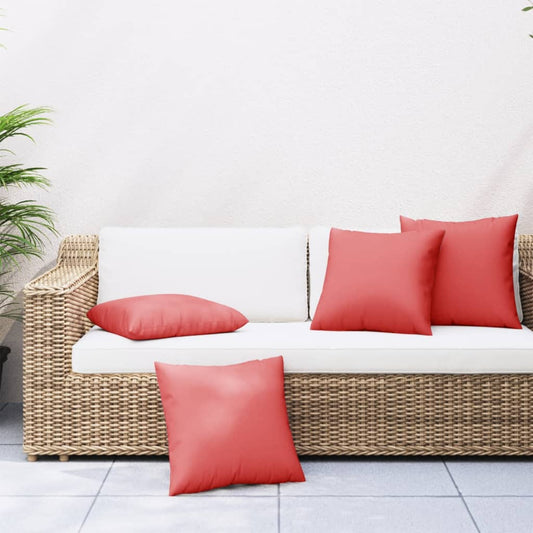 Polštáře na pohovku 4 ks červené 60 x 60 cm textil