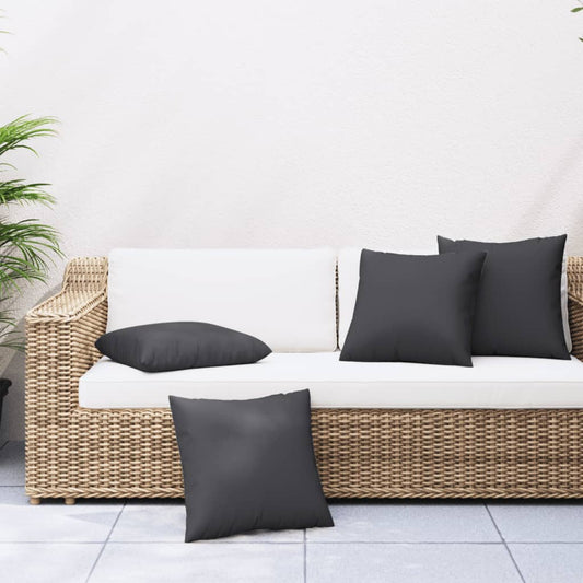 Polštáře na pohovku 4 ks černé 60 x 60 cm textil