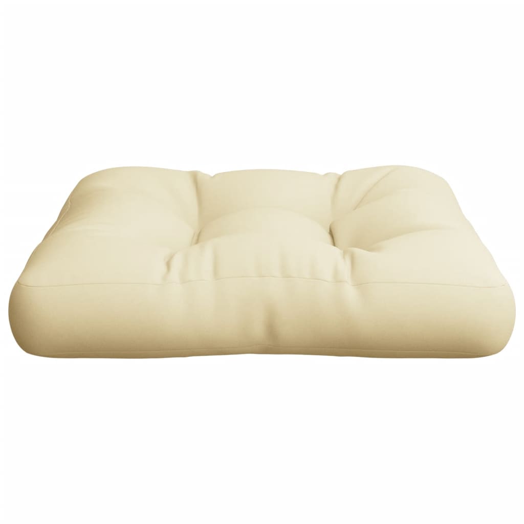 Poduška na palety krémová 60 x 60 x 12 cm textil