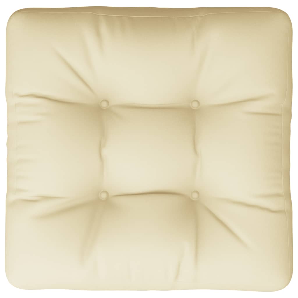 Poduška na palety krémová 60 x 60 x 12 cm textil
