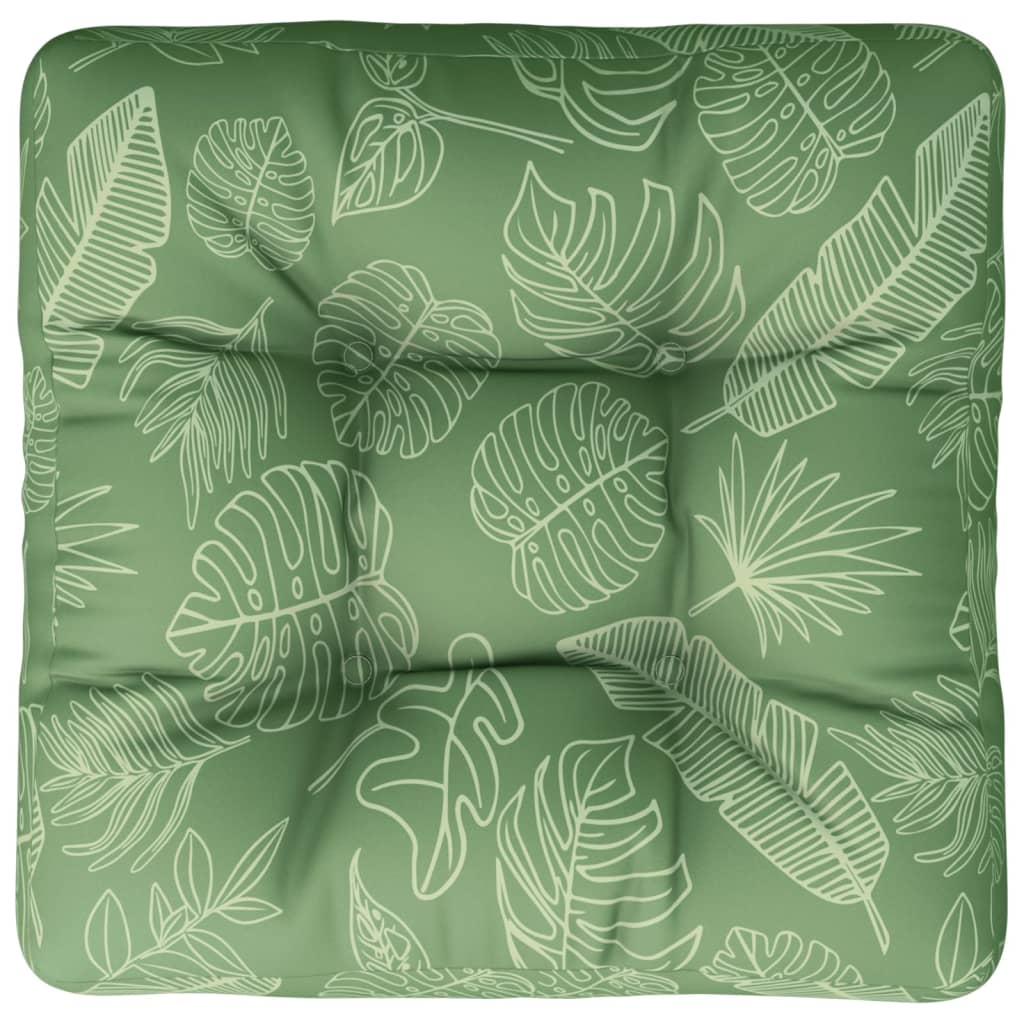 Poduška na palety vzor listů 60 x 60 x 12 cm textil