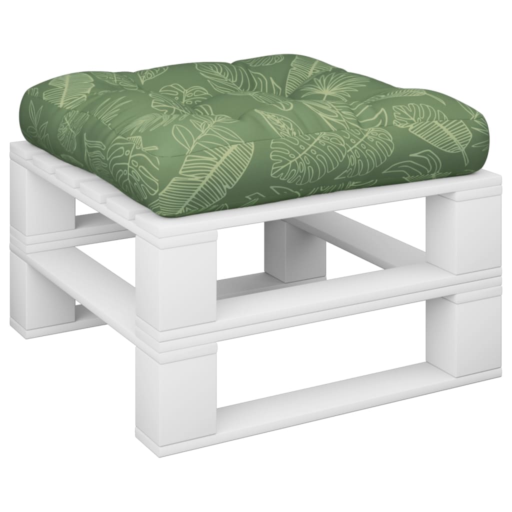 Poduška na palety vzor listů 60 x 60 x 12 cm textil
