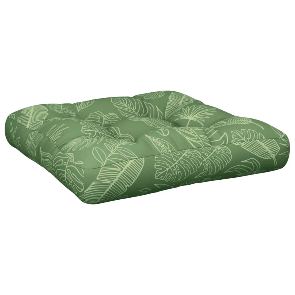Poduška na palety vzor listů 60 x 60 x 12 cm textil