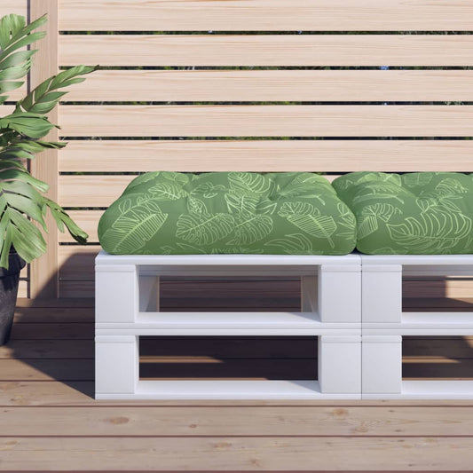 Poduška na palety vzor listů 60 x 60 x 12 cm textil