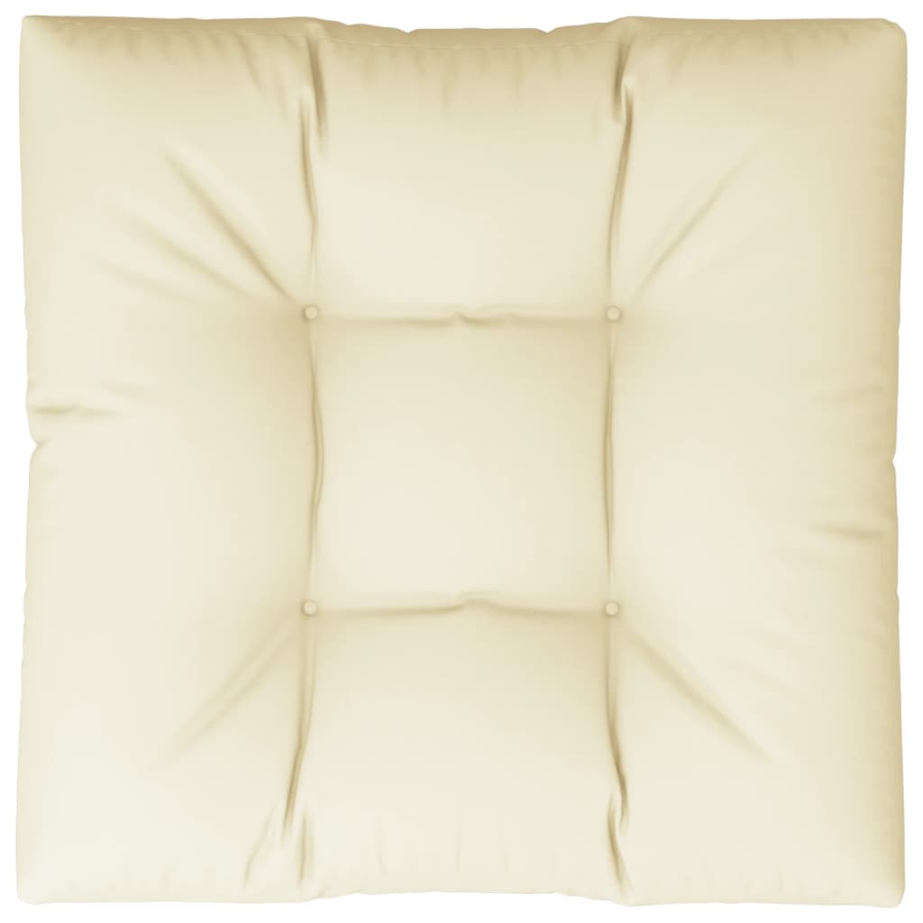 Poduška na palety krémová 70 x 70 x 12 cm textil