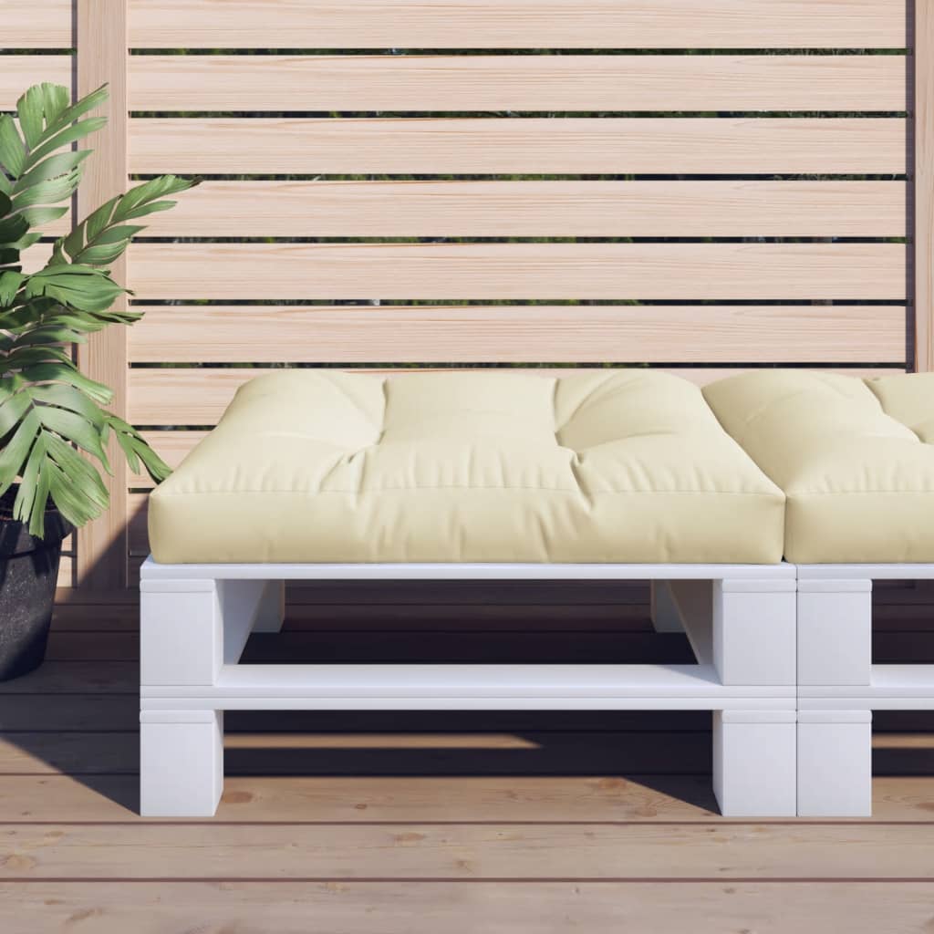 Poduška na palety krémová 70 x 70 x 12 cm textil
