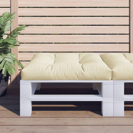 Poduška na palety krémová 70 x 70 x 12 cm textil