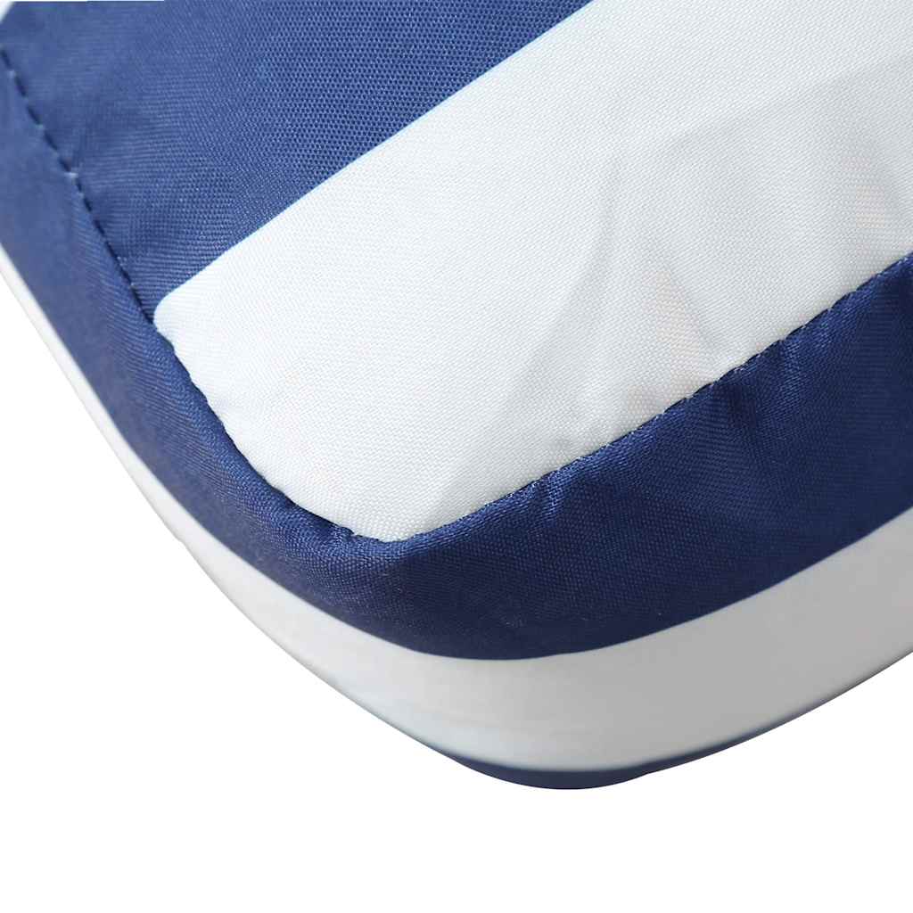 Poduška na palety modré a bílé pruhy 80 x 80 x 12 cm textil