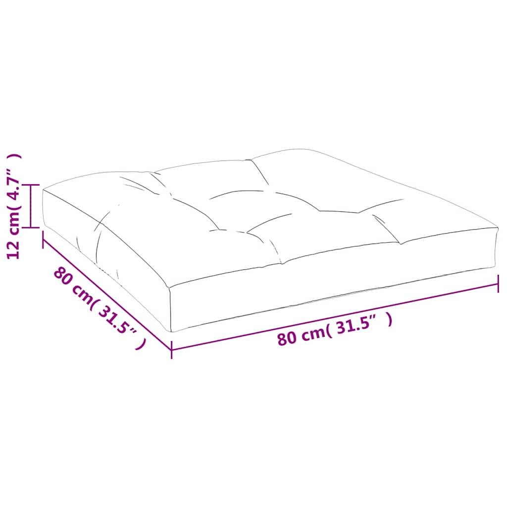 Poduška na palety modré a bílé pruhy 80 x 80 x 12 cm textil