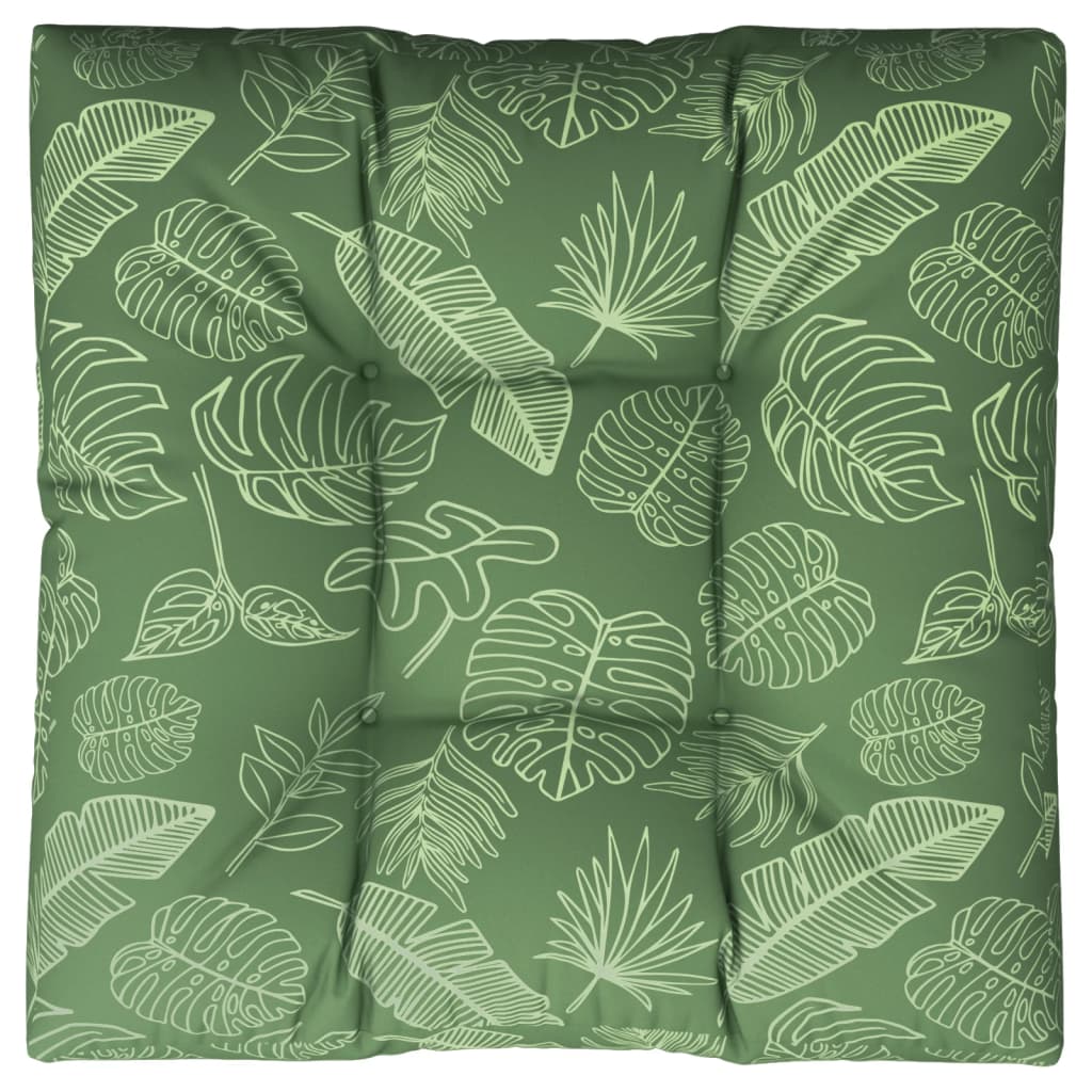 Poduška na palety vzor listů 80 x 80 x 12 cm textil