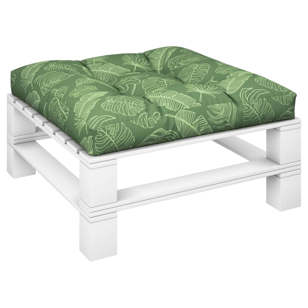 Poduška na palety vzor listů 80 x 80 x 12 cm textil