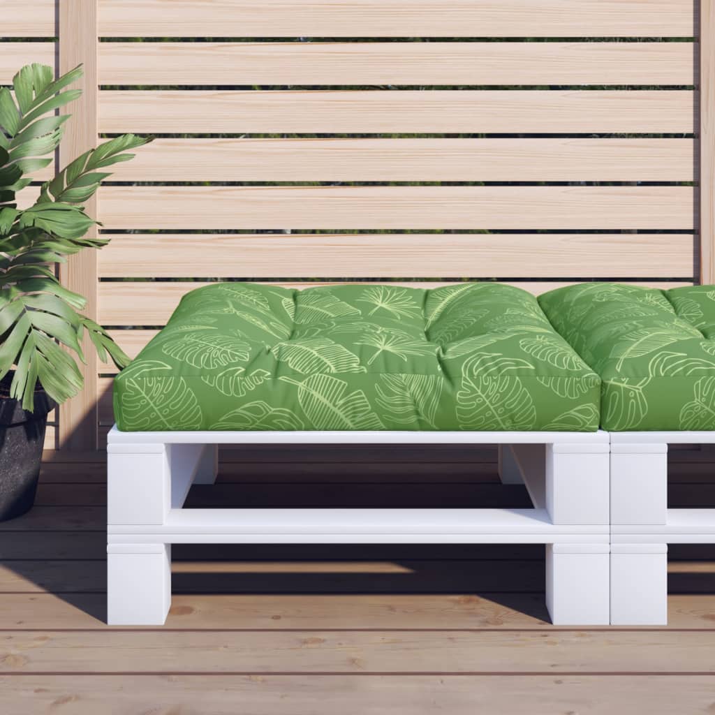 Poduška na palety vzor listů 80 x 80 x 12 cm textil