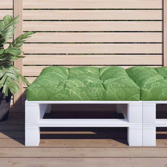 Poduška na palety vzor listů 80 x 80 x 12 cm textil