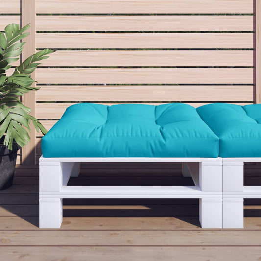 Poduška na palety tyrkysová 80 x 80 x 12 cm textil