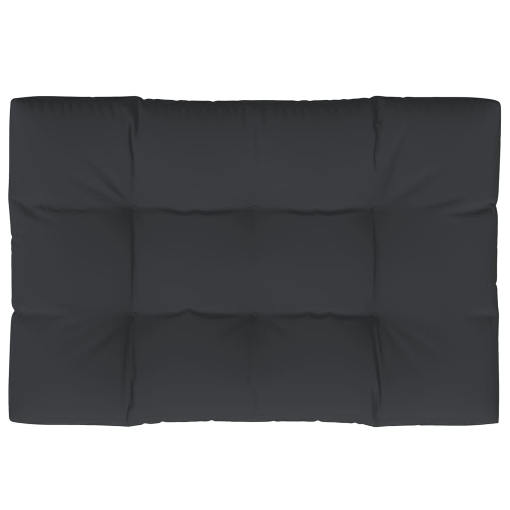 Poduška na palety černá 120 x 80 x 12 cm textil