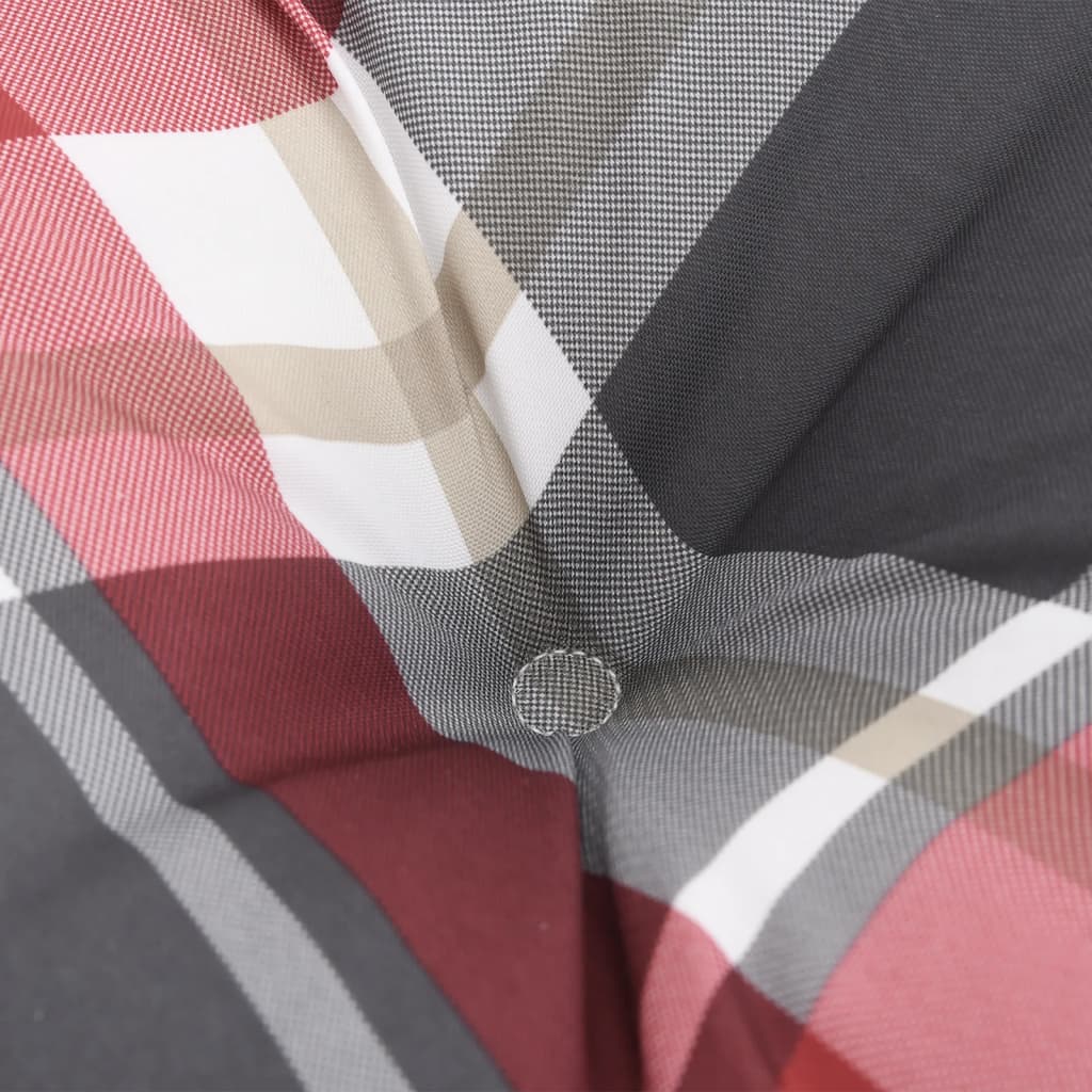 Poduška na palety červená károvaná 120 x 80 x 12 cm textil