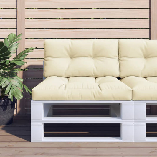 Poduška na palety krémová 70 x 40 x 12 cm textil