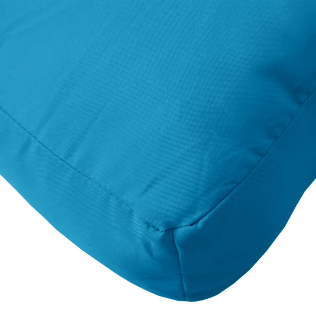 Poduška na palety světle modrá 70 x 40 x 12 cm textil