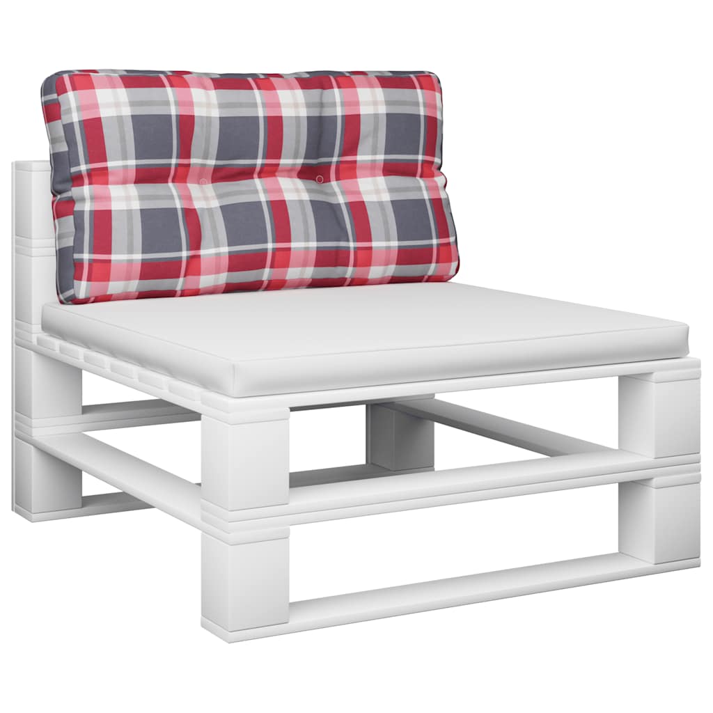 Poduška na palety červená károvaná 70 x 40 x 12 cm textil