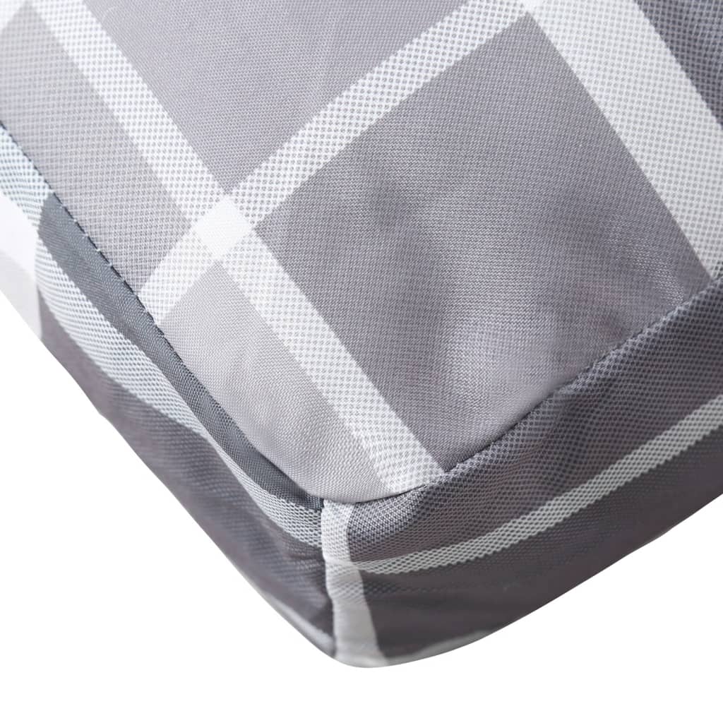 Poduška na palety šedá károvaná 70 x 40 x 12 cm textil