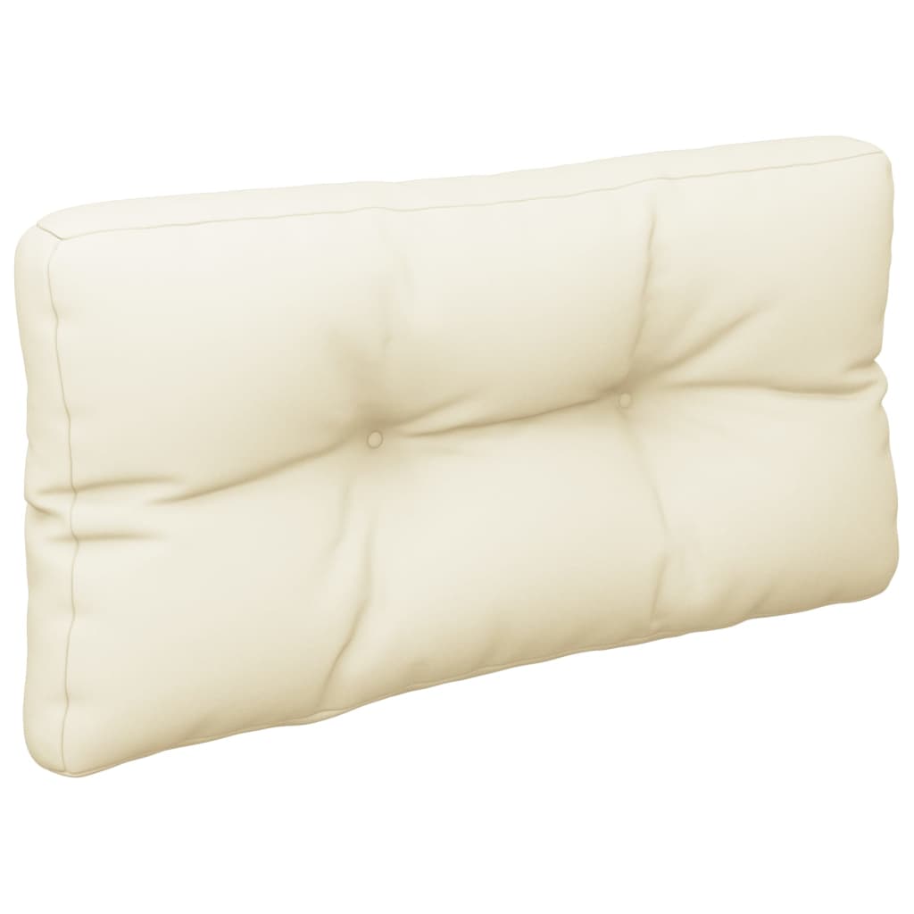 Poduška na palety krémová 80 x 40 x 12 cm textil