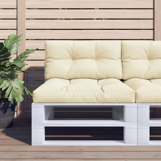 Poduška na palety krémová 80 x 40 x 12 cm textil