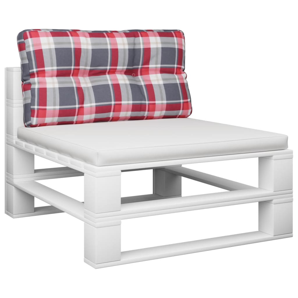 Poduška na palety červená károvaná 80 x 40 x 10 cm textil