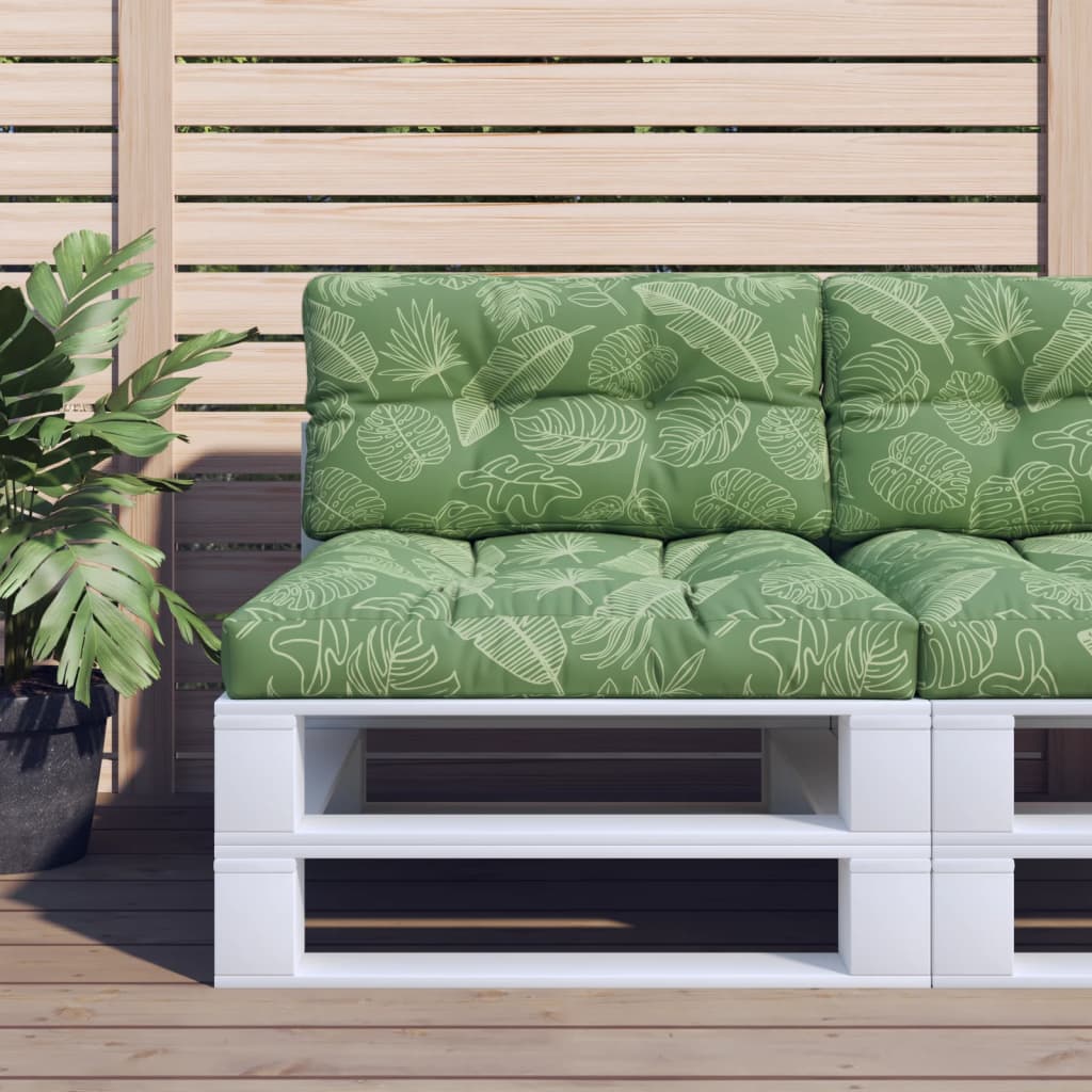 Poduška na palety vzor listů 80 x 40 x 12 cm textil