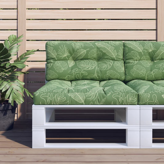 Poduška na palety vzor listů 80 x 40 x 12 cm textil